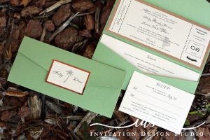 Pocket Folds (4 x 9 ) Custom Wedding Invitation