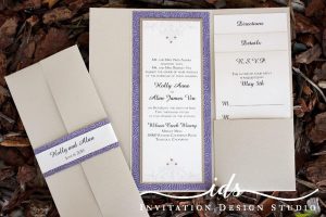 Pocket Folds (4 x 9 ) Custom Wedding Invitation