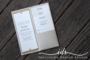 Pocket Folds (4 x 9 ) Custom Wedding Invitation