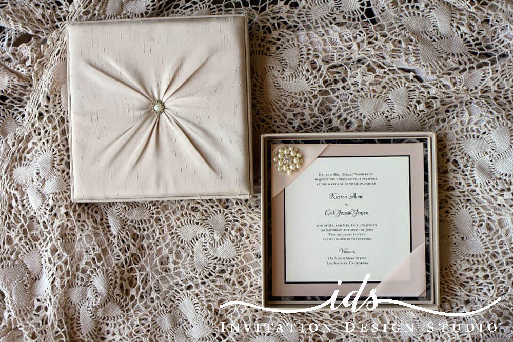 Bella Luxe Fabric Covered Custom Wedding Invitation