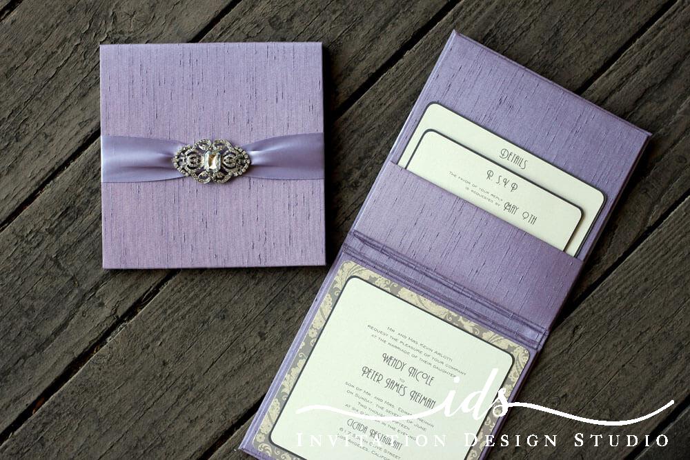 Bella Luxe-Trend Folio-Fabric Covered Custom Wedding Invitations