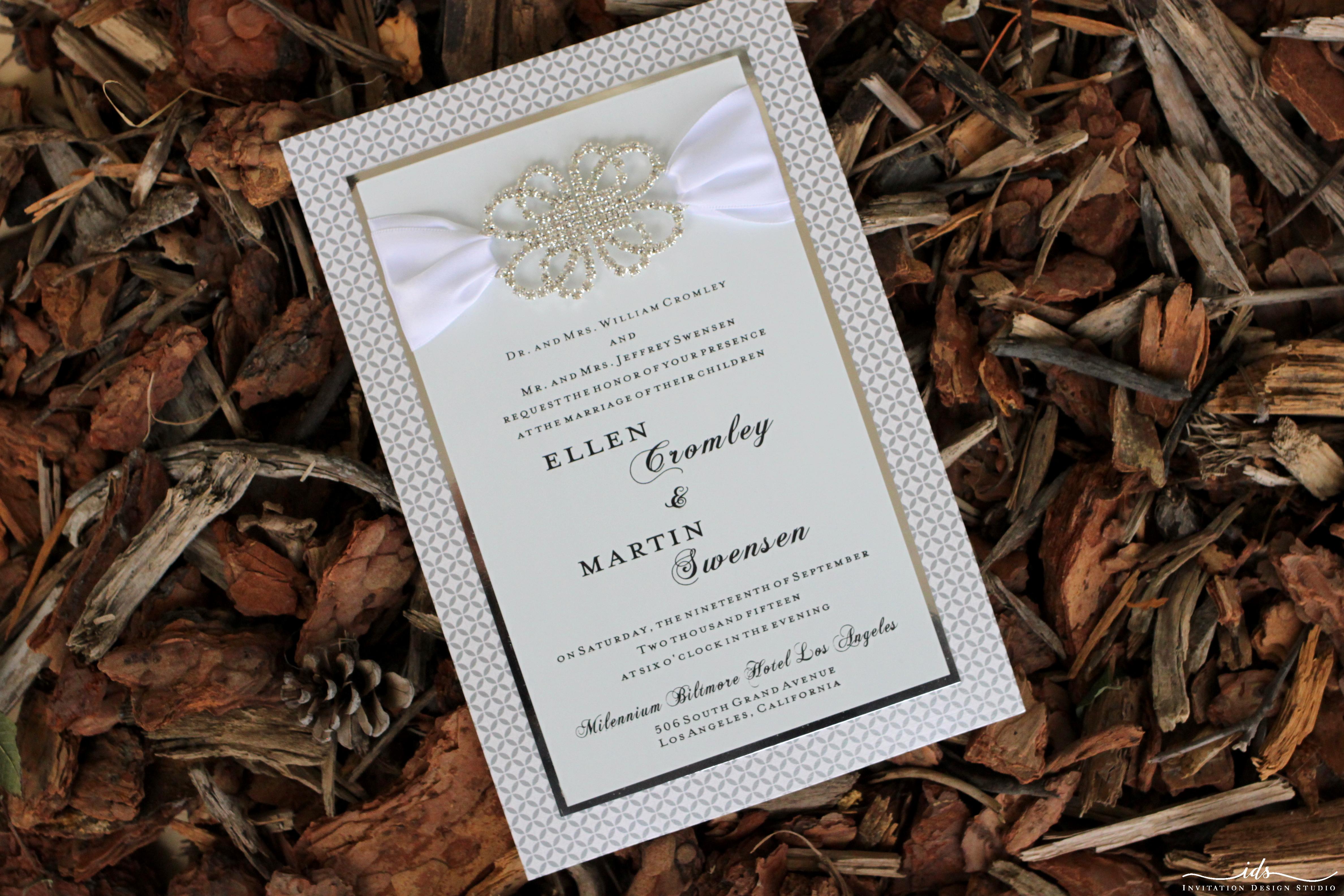 Metal Etched Custom Wedding Invitation