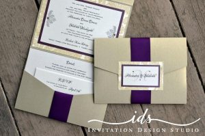 Pocket Folds (landscape) Custom Wedding Invitation