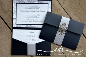 Pocket Folds (landscape) Custom Wedding Invitation