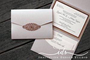 Pocket Folds (landscape) Custom Wedding Invitation