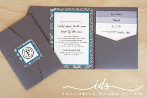 Pocket Folds (portait) Custom Wedding Invitation