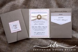 Pocket Folds (portait) Custom Wedding Invitation