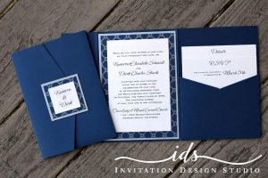 Pocket Folds (portait) Custom Wedding Invitation