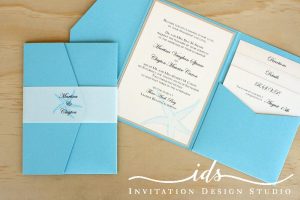 Pocket Folds (portait) Custom Wedding Invitation