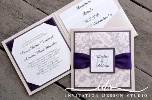 Pocket Folds (square) Custom Wedding Invitation