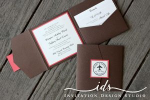 Pocket Folds (square) Custom Wedding Invitation