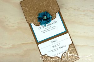 Pocket Folds (portait) Custom Wedding Invitation