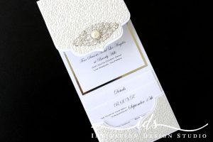 Pocket Folds (portait) Custom Wedding Invitation